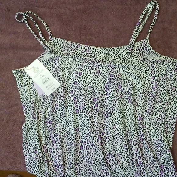 Purple CHEETAH Print Nightie       JOYSPUN Women's L (12-14) - Picture 10 of 12